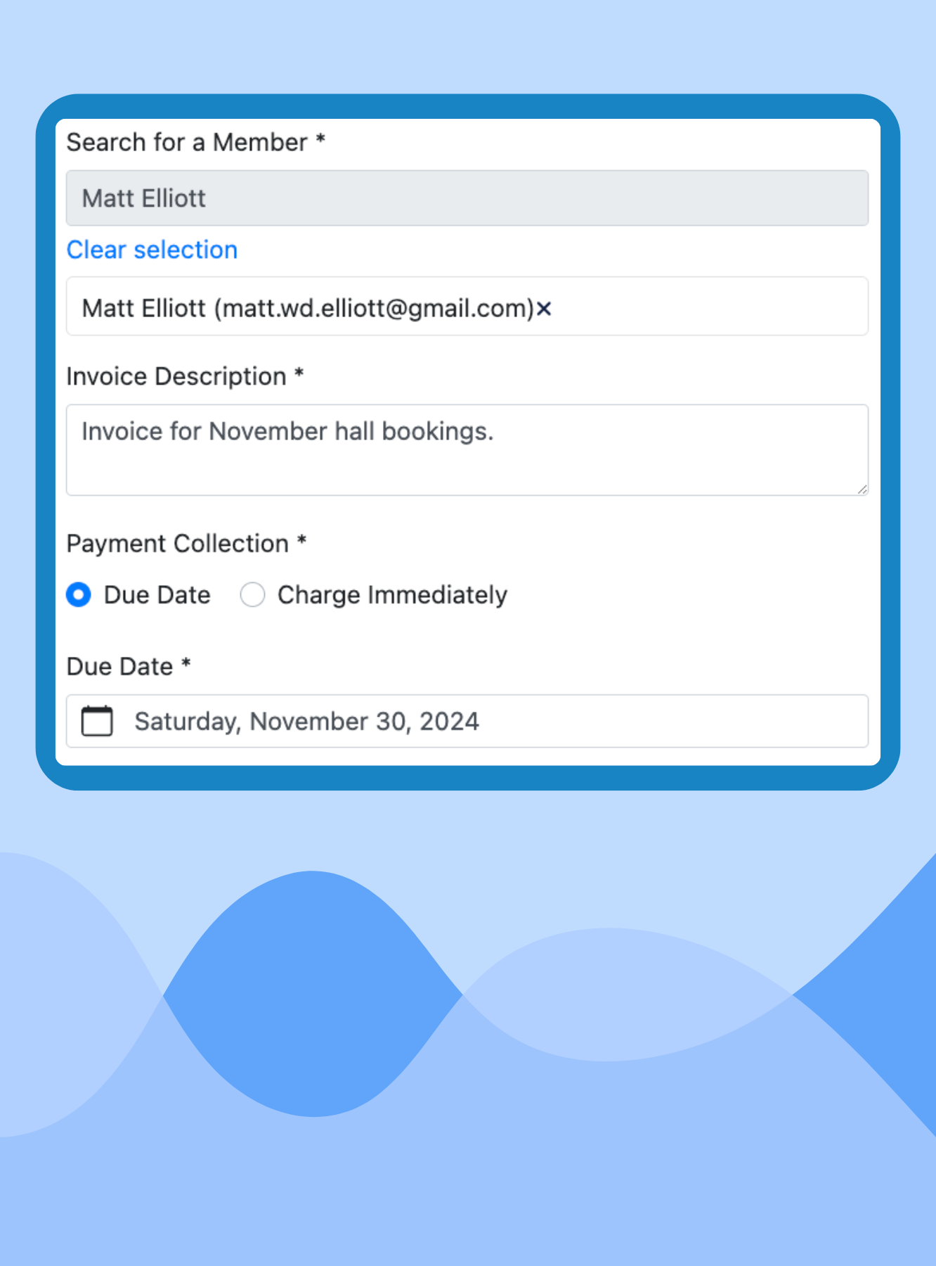 Professional invoice creation and online payment link